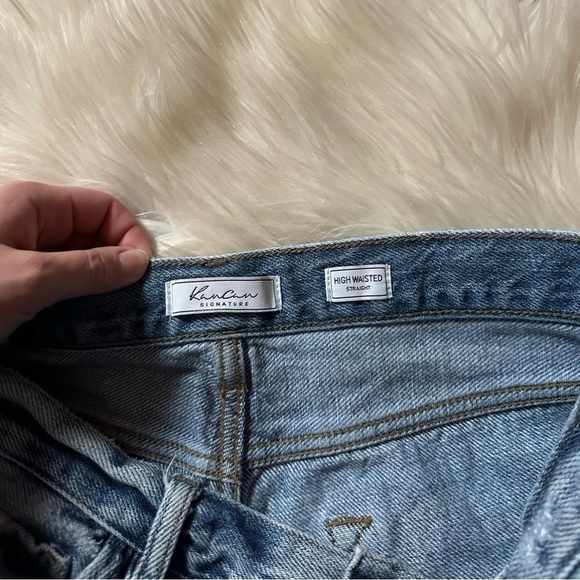 KANCAN High Waisted Straight Ripped Distressed Jeans - Picture 4 of 6